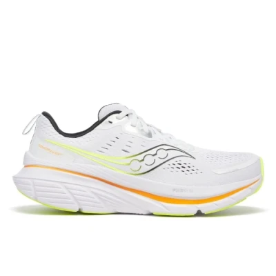 Image of Saucony Guide Trainers, Men&#039;s, Size: 6.5, White/peel Textile