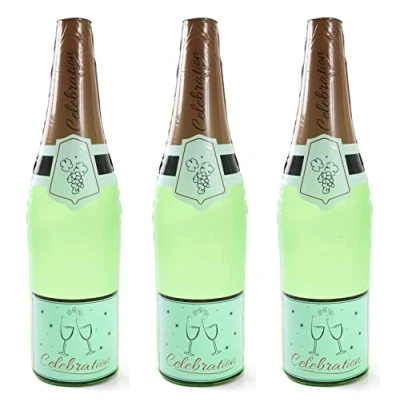 Image of Quickdraw 3 x Giant Inflatable Champagne Bottle Wedding Celebration Party Prop Congratulations Events Novelty Blow up Decoration 73cm