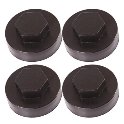 Image of 50x Black Hex TEK Roofing Cover Caps for 19mm Washer/Coverage &amp; 8mm Recess
