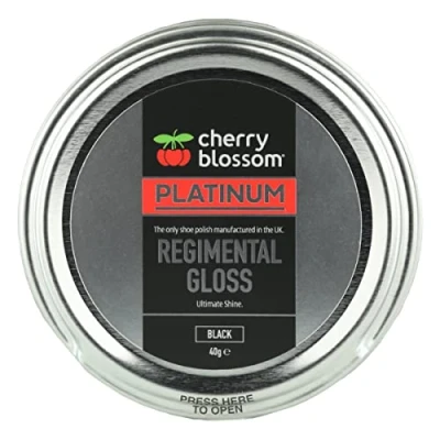 Image of Cherry Blossom Footwear Regimental Gloss Shoe Polish, Black, 40g
