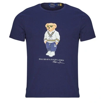 Image of POLO Ralph Lauren Custom SLIM FIT bear Jersey Tshirt Print Tshirt, Men&#039;s, Size: XS, Newport navy heritage