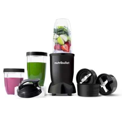 Image of nutribullet Mega Pack with 900W Blender &amp; 9 Accessories Extra Powerful Easy To Clean Blend Crush Ice, Nuts Frozen Fruits Smoothie Maker Black
