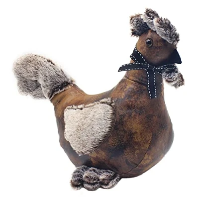 Image of lesser and pavey LP48884 Faux Leather Cock Design Doorstop Brown Accessory
