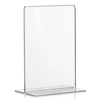 Image of VITAdisplays Pack of 10 DIN A6 Advertising Stands, T Stand, Stand in Portrait Format, Table Made Original Plexiglas
