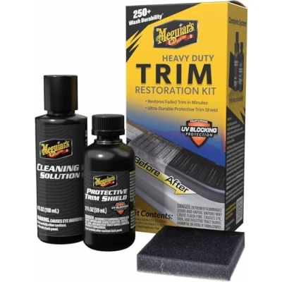 Image of Meguiar&#039;s Heavy Duty Trim Restoration Kit Includes a Cleaning Solution to Deep Clean Plastic and Protective Shield that Delivers Ultra Durable Protection with UV Blocking