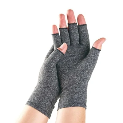 Image of One Compress Bamboo Arthritis Gloves, Original Compression Gloves for Women &amp; Men, Hand Pain Relief, Carpal Tunnel (S,Gray)