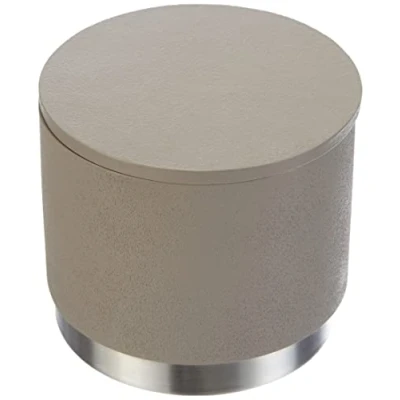 Image of Blomus Storage container Ara with lid in taupe/silver, Stainless Steel, 10 x 8.5 cm