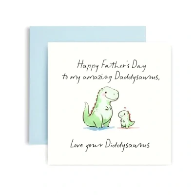 Image of Huxters Father&#039;s Day card for Daddy Him Men Love Diddysaurus Special from Daughter Son 14.8cm (Daddy Day)