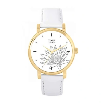 Image of Toff London Ladies Grey Water Lilies Flower Watch