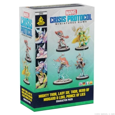 Image of Atomic Mass Games Marvel Crisis Protocol: Mighty Thor, Lady Sif, Hero of Midgard &amp; Loki, Prince Lies Miniatures Game Ages 14+ 2 Players 90 Minutes Playing Time