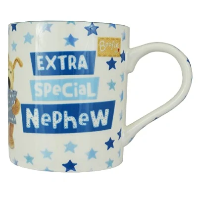 Image of Boofle Hot Drinks, Coffee or Tea Mugs with a Lovely Message, Cute Birthday for Nephew Ceramic