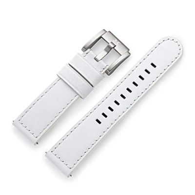 Image of TW steel Marc Coblen leather watch strap, 22 mm with clasp, White, Strap.