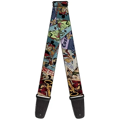 Image of Buckle Down Guitar Strap, 2 Inches Wide Strap 8 DC Bombshell Comic Book Covers Stacked 2&quot; 29 54 Length (GS WDC019),Multicolor