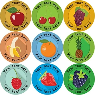 Image of 144 Personalised Fruits 30mm Reward Stickers for School Teachers, Parents