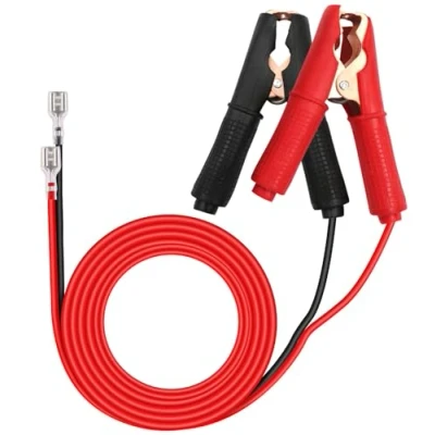 Image of HuaLiSiJi Battery Crocodile Clips 12V 24V Car Charger 20A for with Flat Electrical Connector 6.3mm, Charging Or Other Equipment (2m)
