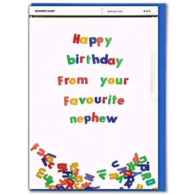 Image of Brainbox Candy Funny Birthday Cards for Uncle Aunt &#039;from Your Favourite Nephew&#039; Cheeky Auntie Aunty