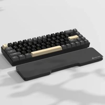 Image of ATTACK SHARK 87 Keys CNC Acrylic Keyboard Wrist Rest,Transparent Palm Rest, 80% Layout Gaming Mechanical Ergonomic Support for Offices, Homes, Anti Slip Base Black