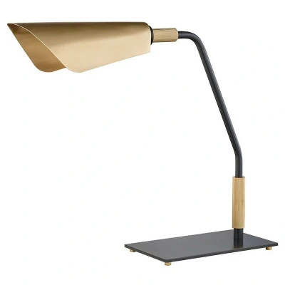 Image of Bowery 1 Light Table Lamp W/ Metal Shade Aged Brass,