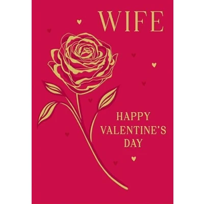 Image of Piccadilly Greetings Valentine&#039;s Day Card, Happy Wife 9 x 6 inches