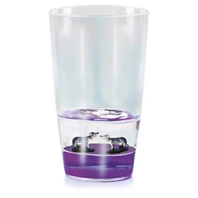 Image of Floatarama Tumbler Wolf from Deluxebase. Acrylic Drinking Glass with Floating Animal Figurines. 250ml BPA Free for Children and Adults.