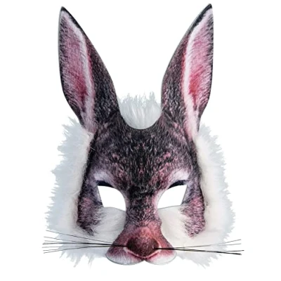 Image of Forum Novelties X78554 Animal Bunny Face Mask, Unisex Adult, Multi Colour, One Size