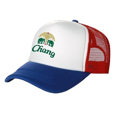 Image of YUONME Baseball Caps Chang Beer Trucker Cap Unisex Hats Summer Women Men Adjustable Snapback Mesh Net gift