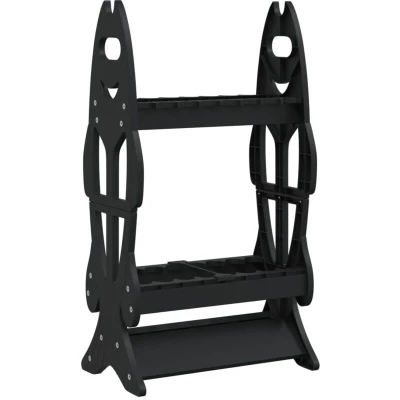 Image of vidaXL Fishing Rod Rack for 16 Rods Black
