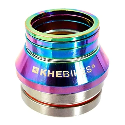 Image of KHEbikes KHE BMX Industrial Bearing Headset 7005 Aluminium Oil Slick 82g 3 Spacer Laser Logo