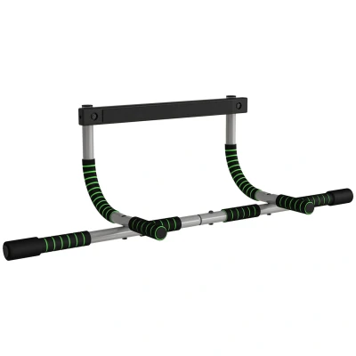 Image of HOMCOM Pull up Bar for Doorway, Home Fitness Door Horizontal Push Indoor Gym Upper Body Workout, Green