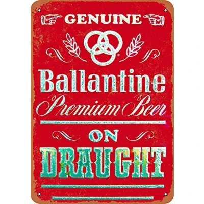 Image of Inga Ballantine Beer Metal Sign Retro Wall Decor Tin Signs Bar Cafehome Decoration Vintage 8X12 inches