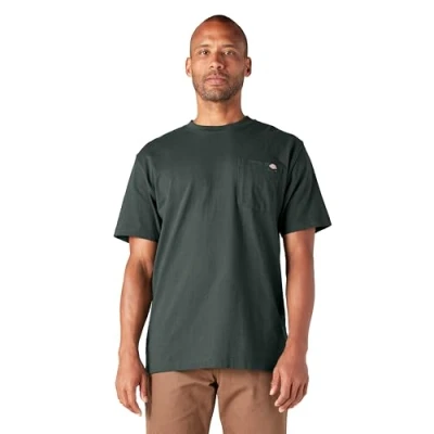 Image of Dickies Men&#039;s Ws450fh Henley Shirt, Hunter Green, Large
