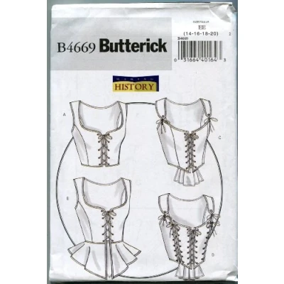 Image of Butterick Patterns B4669 Size EE 14 16 18 20 Misses Corset, Pack of 1, White