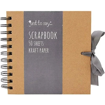 Image of Set of Scratch &amp; Sketch Kraft Small/Medium/Large Square Scrapbook Quality Brown Paper with Ribbon (Small 15cm x 50 Sheets)