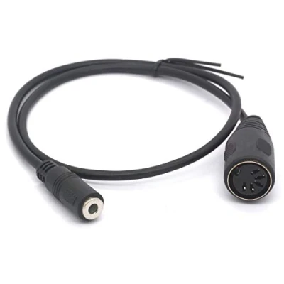 Image of Tomost 3.5 to MIDI Cable Adapter 5 Pin Din Female Plug 3.5mm (1/8 in) Jack Audio Adaptor for Bang &amp; Olufsen, Naim, Quad.Stereo Systems (50 cm)