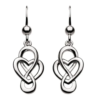 Image of Heritage Sterling Silver Celtic Looped Heart Drop Earrings