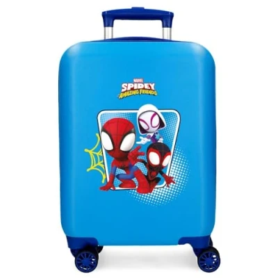Image of Joumma Marvel Spidey Team Up Cabin Suitcase Blue 33 x 50 20 cm Rigid ABS Side Combination Lock 28.4L 2 kg 4 Double Wheels Luggage Hand, Blue,