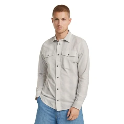 Image of G STAR RAW Men&#039;s Marine Slim Shirt , Multicolor (grey alloy shadow stripe D24963 D590 G452), L