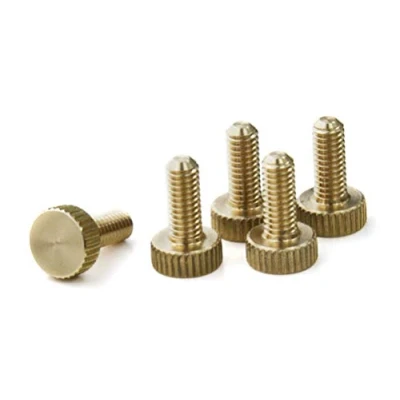 Image of PrecisionGeek Brass M4 x 10mm Flat Knurled Thumb Screws (Set of 5) computer case hand grip