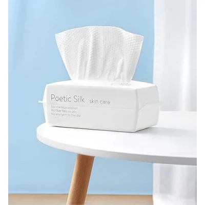 Image of Forrader Disposable Soft Dry Wipes, Simple Wet and Cleansing Face Towel, Skincare Facial Cotton Tissue, for Sensitive Skin &amp; Baby Care Makeup Removing Surface Cleaning (1pack=100pcs)