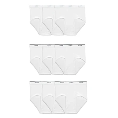 Image of Fruit of the Loom Men&#039;s Basic Brief Multipack, 9 Pack White, S (Pack 9)