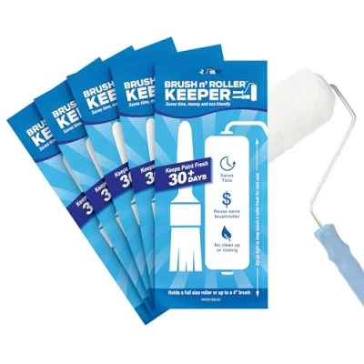 Image of Touch Up Cup Brush &amp; Roller Keeper, Paint Cover Wet Storage Bag, Pack of 6, As Seen On Shark Tank Products