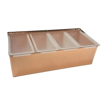 Image of We Can Source It Ltd 4 Part S/St Condiment Holder Copper Plated With Lid