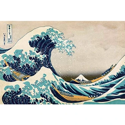 Image of Close Up Great Wave off Kanagawa Poster Katsushika Hokusai (91,5cm x 61cm)
