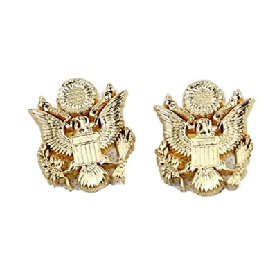 Image of OEM The Walking Dead Uniform Eagle Insignia Collar PIN Badge Replica Props 1 Pair