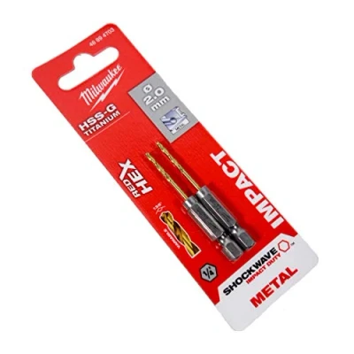Image of Milwaukee 48894703 Red HEX Shockwave Metal Drill Bit HSS G TIN 2 mm