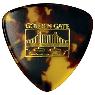 Image of Golden Gate MP 10 Deluxe Tortoise Style Flat Pick, Large Triangle 12 Piece, Brown