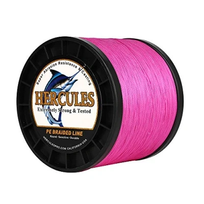 Image of Hercules Braided Fishing Line 2000m 2187yds 10lbs 200lbs Pe Superline 8 Strands (Pink 120lb/54.5kg 0.58mm)