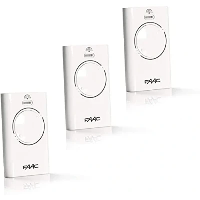 Image of 3 FAAC garage door remote control, gate opener, radio transmitter, XT2 868 SLH, white, SLH