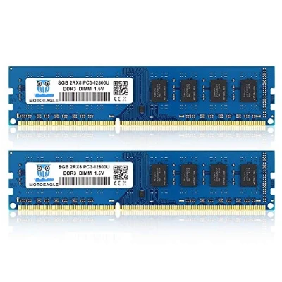 Image of DDR3/DDR3L 1600 MHz UDIMM RAM 16GB Kit (8GBx2) PC3/PC3L 12800U 8GB 1.35V/1.5V 240 Pin Non ECC Unbuffered 2RX8 Dual Rank Desktop Memory