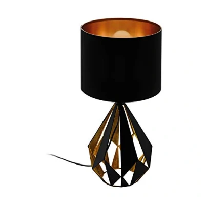 Image of Eglo 43077, Carlton 5, Retro Table Lamp, Steel, E27, 60W, Black &amp; Copper